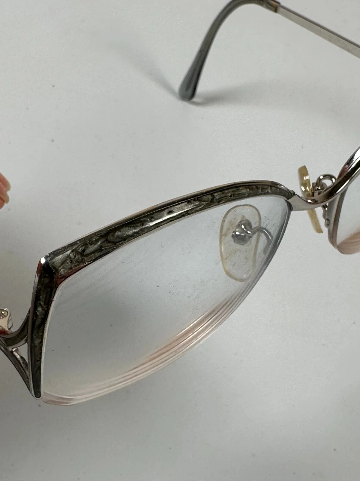 Tura Eyeglass Frames Mod 460 5 1/2 140 Marble Silver Tone Half Unframed Womens 3