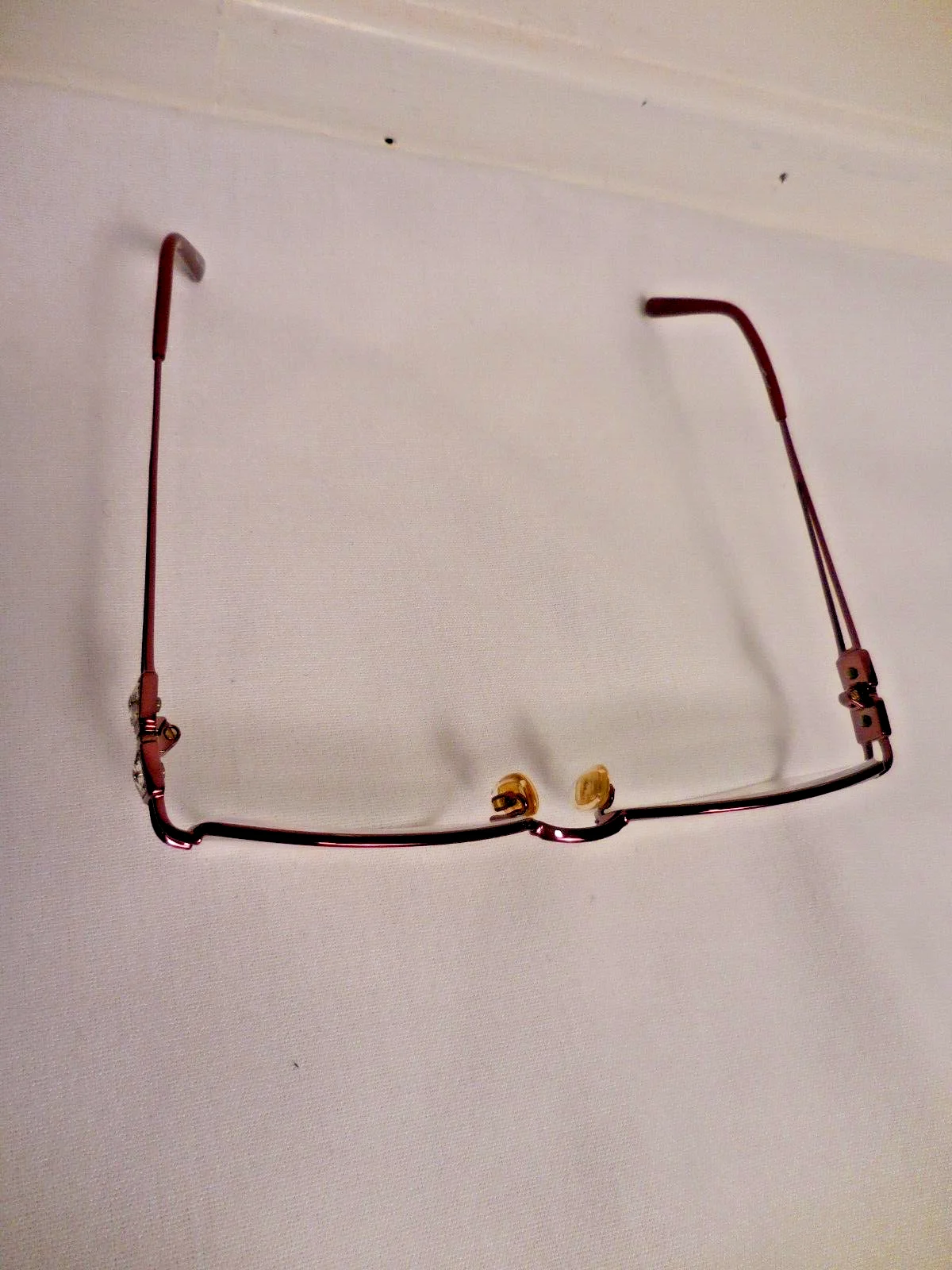 Tura Eyeglasses Frames 496 Bur 51-18-125 Pink FRAME ONLY Half Rim Crystals 4