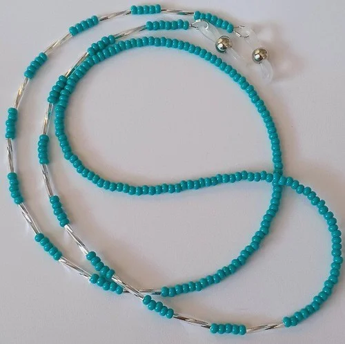 TURQUOISE & LIQUID SILVER Eyeglass Chain 27