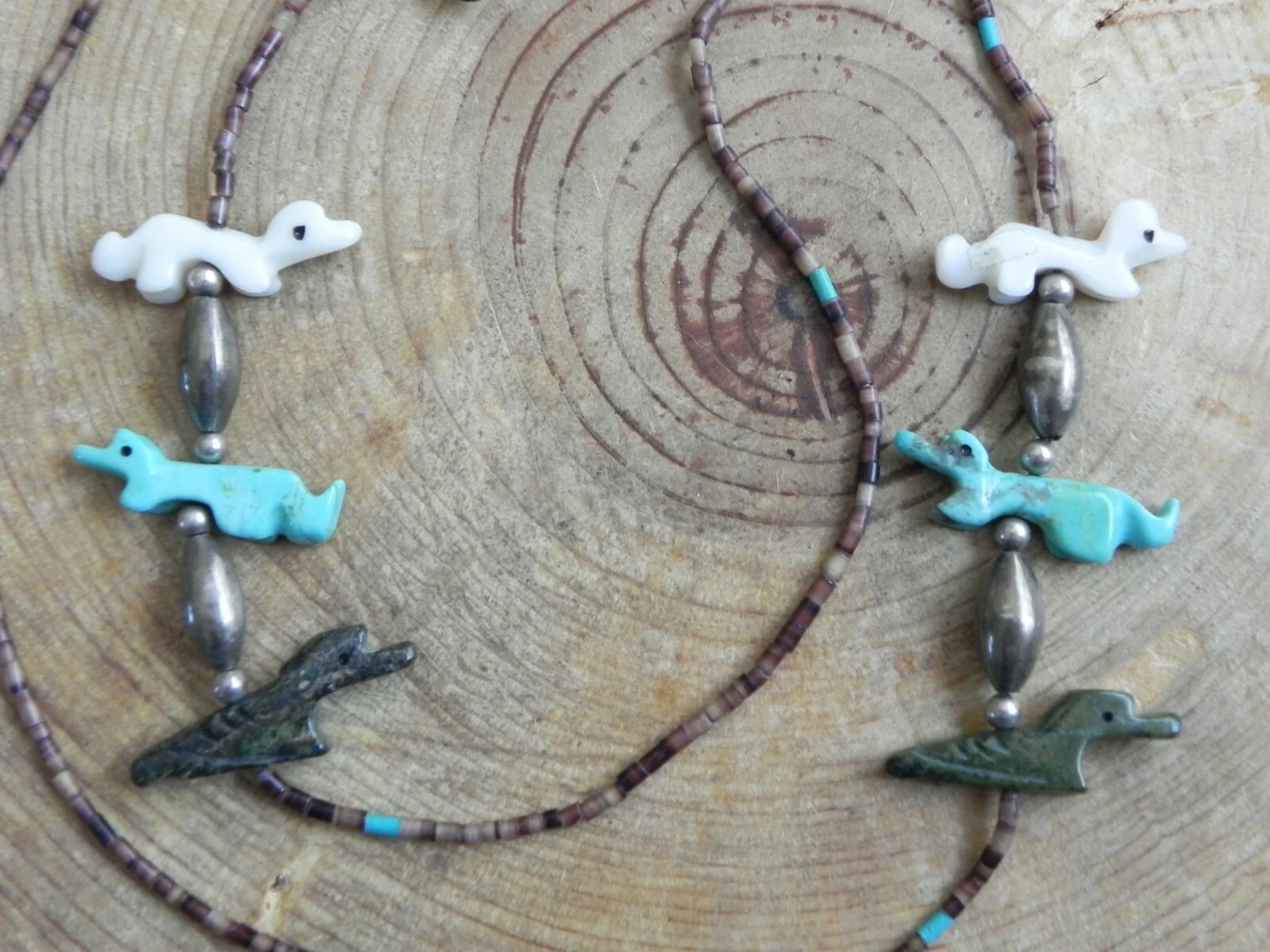 Turquoise, Serpentine, Shell Animal Fetish, Sterling EYE GLASSES holder Navajo 2