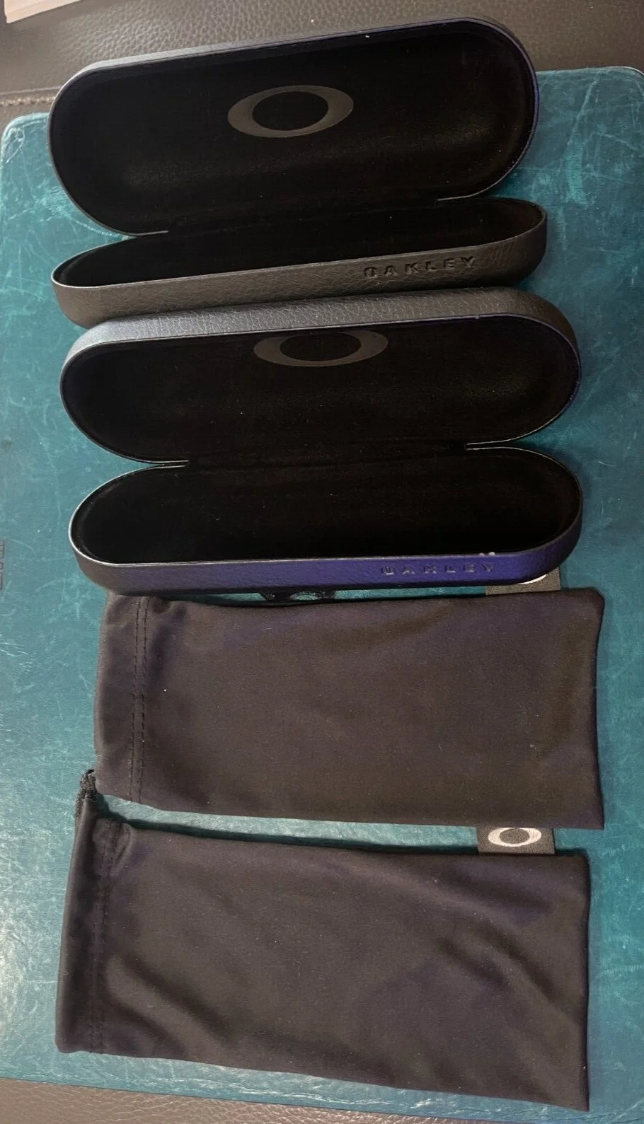 Two (2) Hard Cell Eyeglasses Glasses Case with cloth wiper/bag 3
