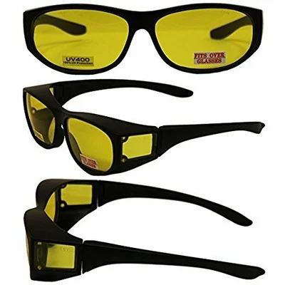 Two (2) Pairs Escort Safety Glasses Fits Over Most Eyeglasses Yellow Lenses 2