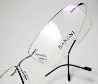 Ultra Light Flexible Rimless β-Titanium Eyeglass Frame Screwless Print word Lens