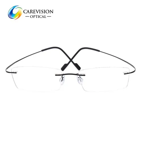 Ultra Light Flexible Rimless β-Titanium Eyeglass Frame Screwless Print word Lens 3