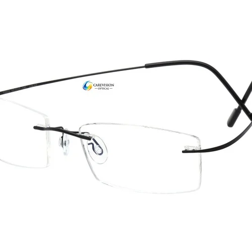 Ultra Light Flexible Rimless β-Titanium Eyeglass Frame Screwless Print word Lens 4