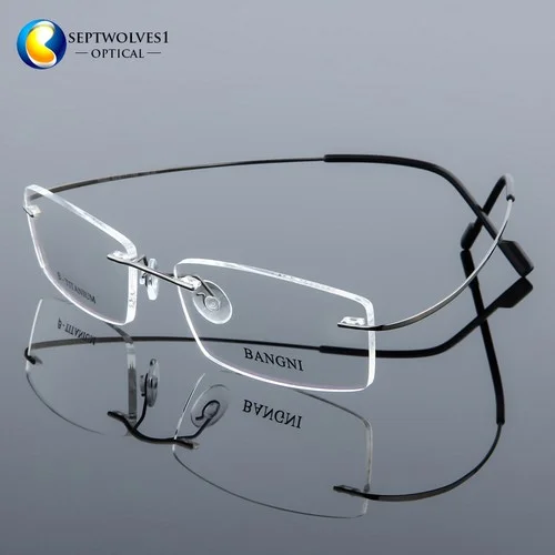 Ultra Light Flexible Screwless β-Titanium Rimless Optical Eyeglass Frames Unisex