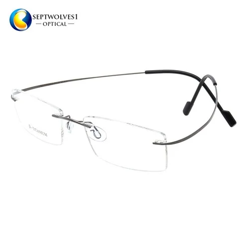 Ultra Light Flexible Screwless β-Titanium Rimless Optical Eyeglass Frames Unisex 2