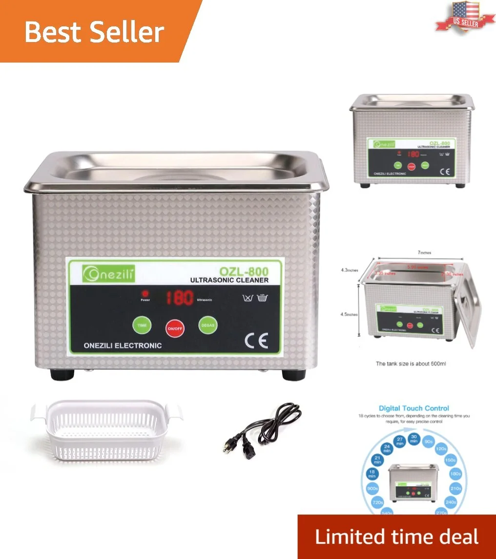Ultra Powerful Jewelry Cleaner with Automatic Timer - Denture, Eyeglasses, Rings