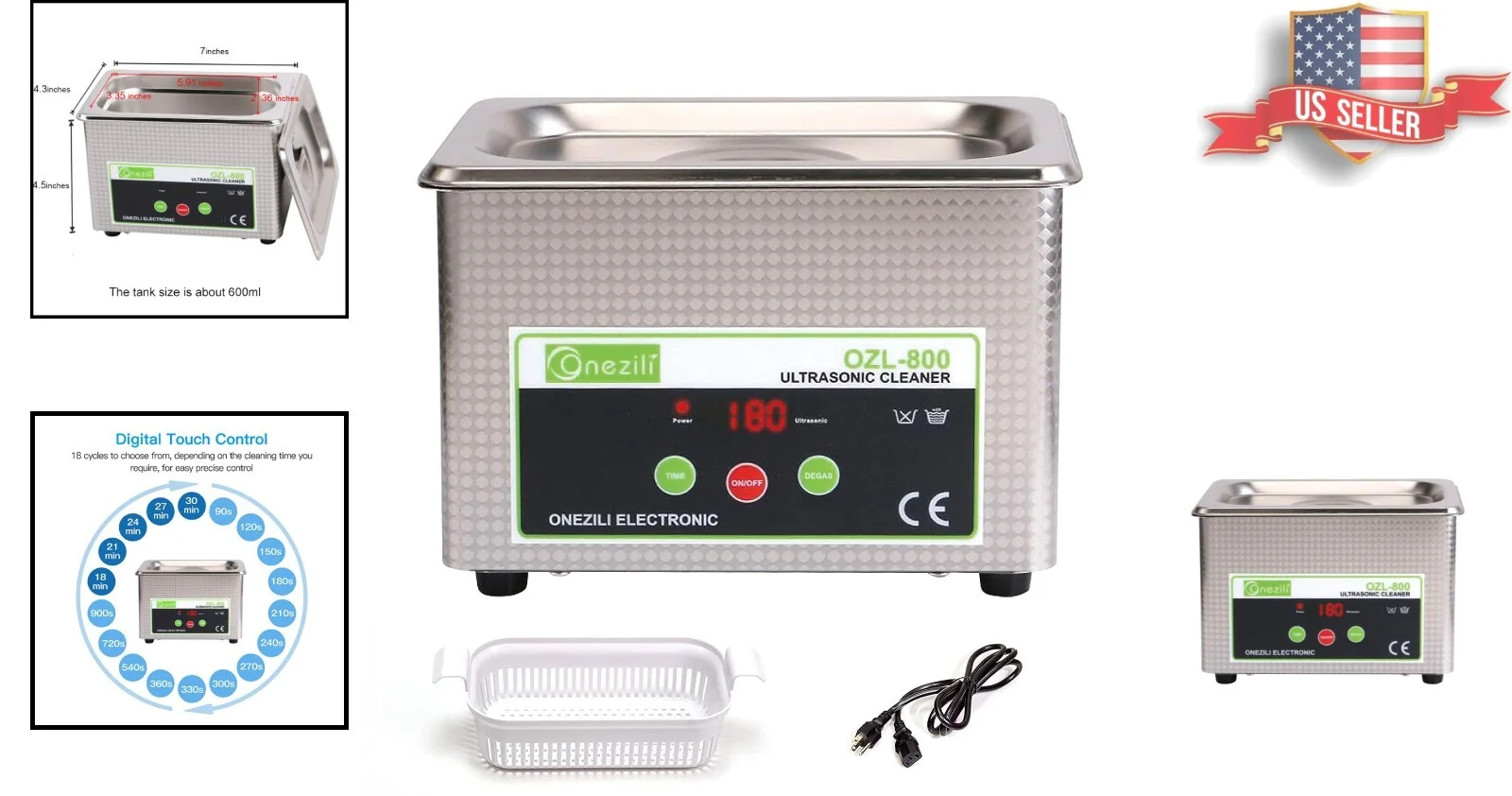 Ultra Powerful Jewelry Cleaner with Automatic Timer - Denture, Eyeglasses, Rings 2