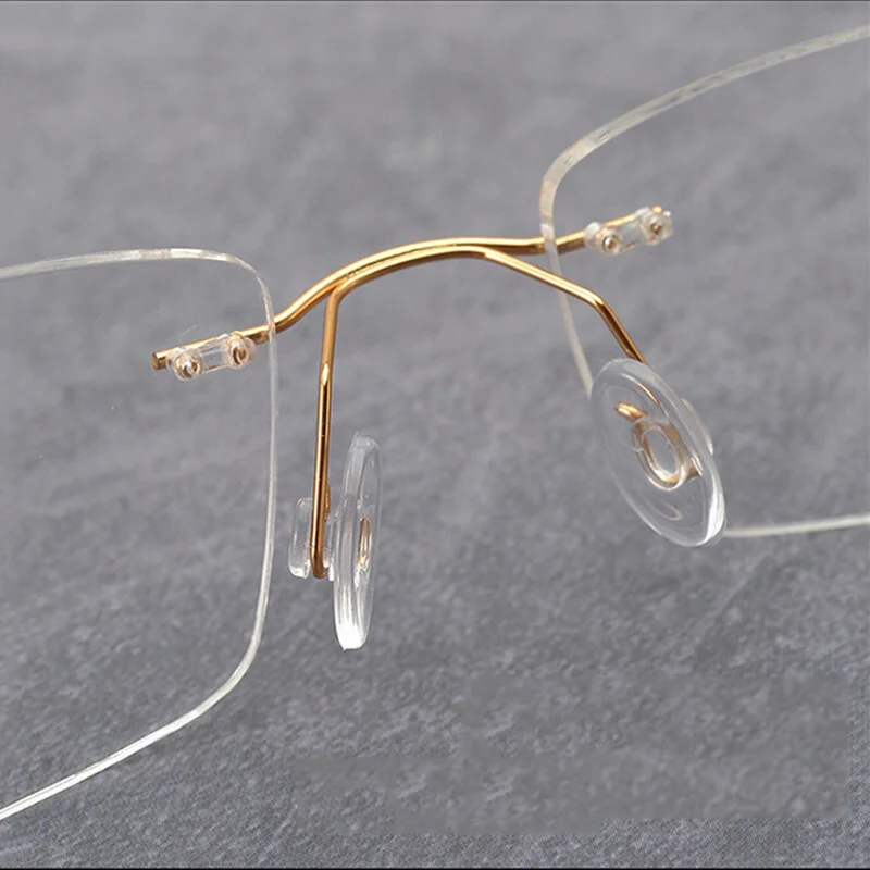 Ultralight Titanium Business Eyeglass Frames Women Men Gold Rimless Glasses 4