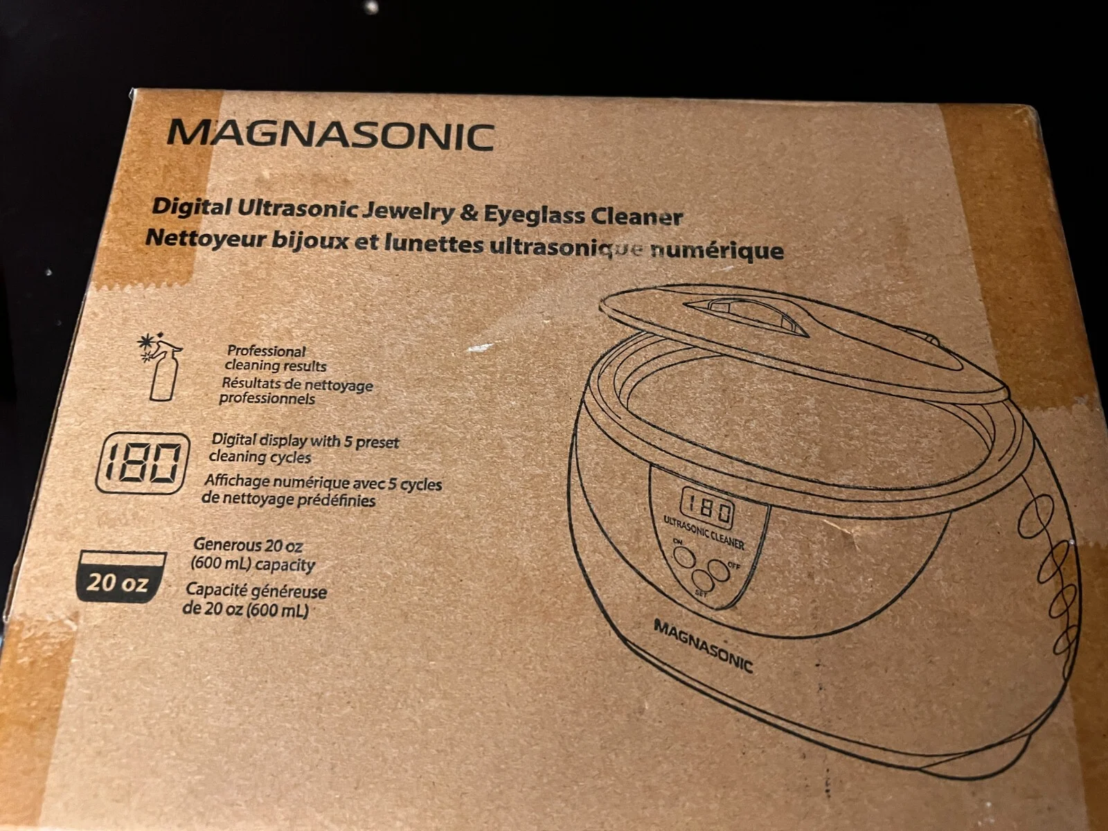 Ultrasonic Cleaner, Professional Ultrasonic Jewelry Cleaner 20 Ounces(600ML) NOB 2