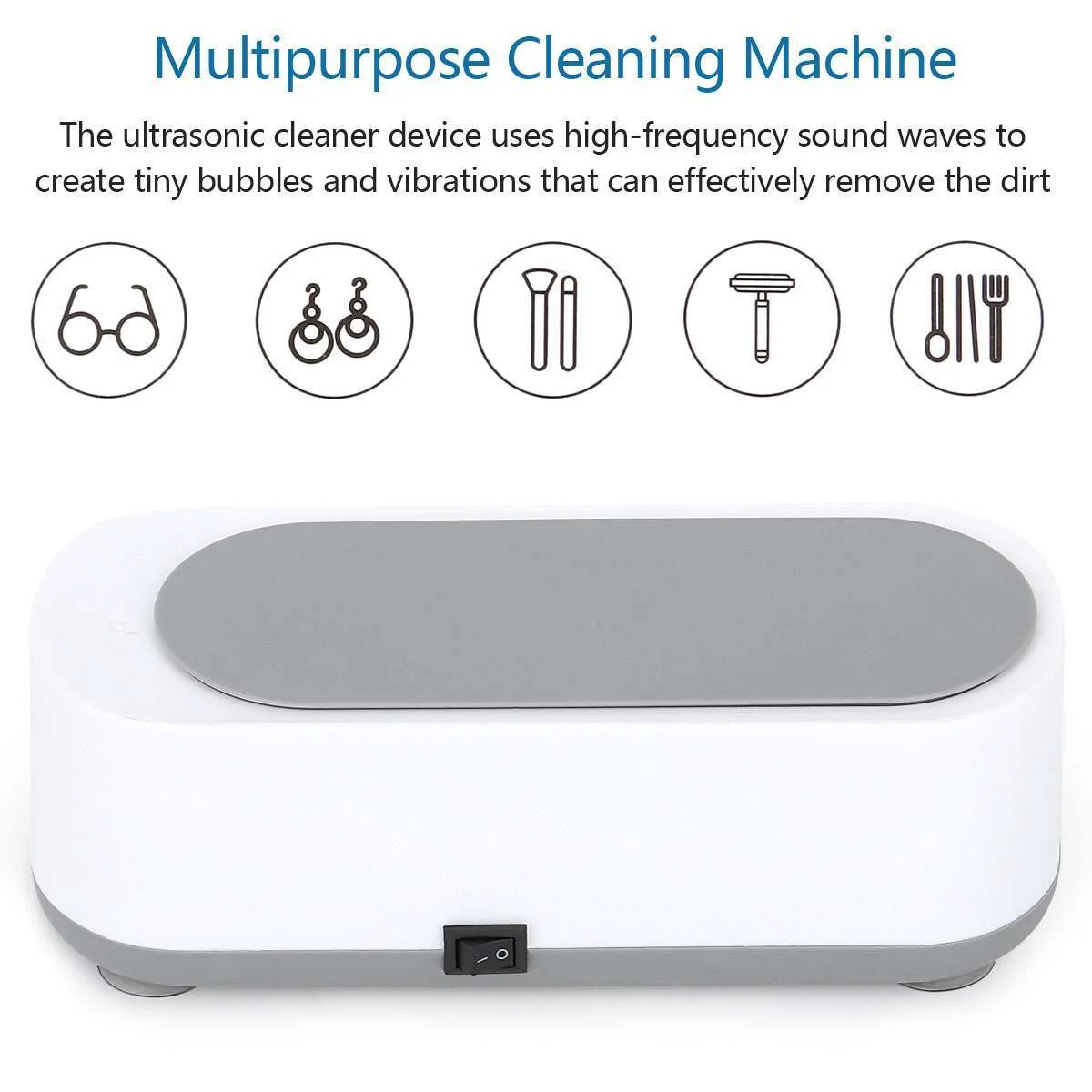Ultrasonic Jewelry Cleaner Denture Eye Glasses Coins Silver Cleaning Machine Box 3