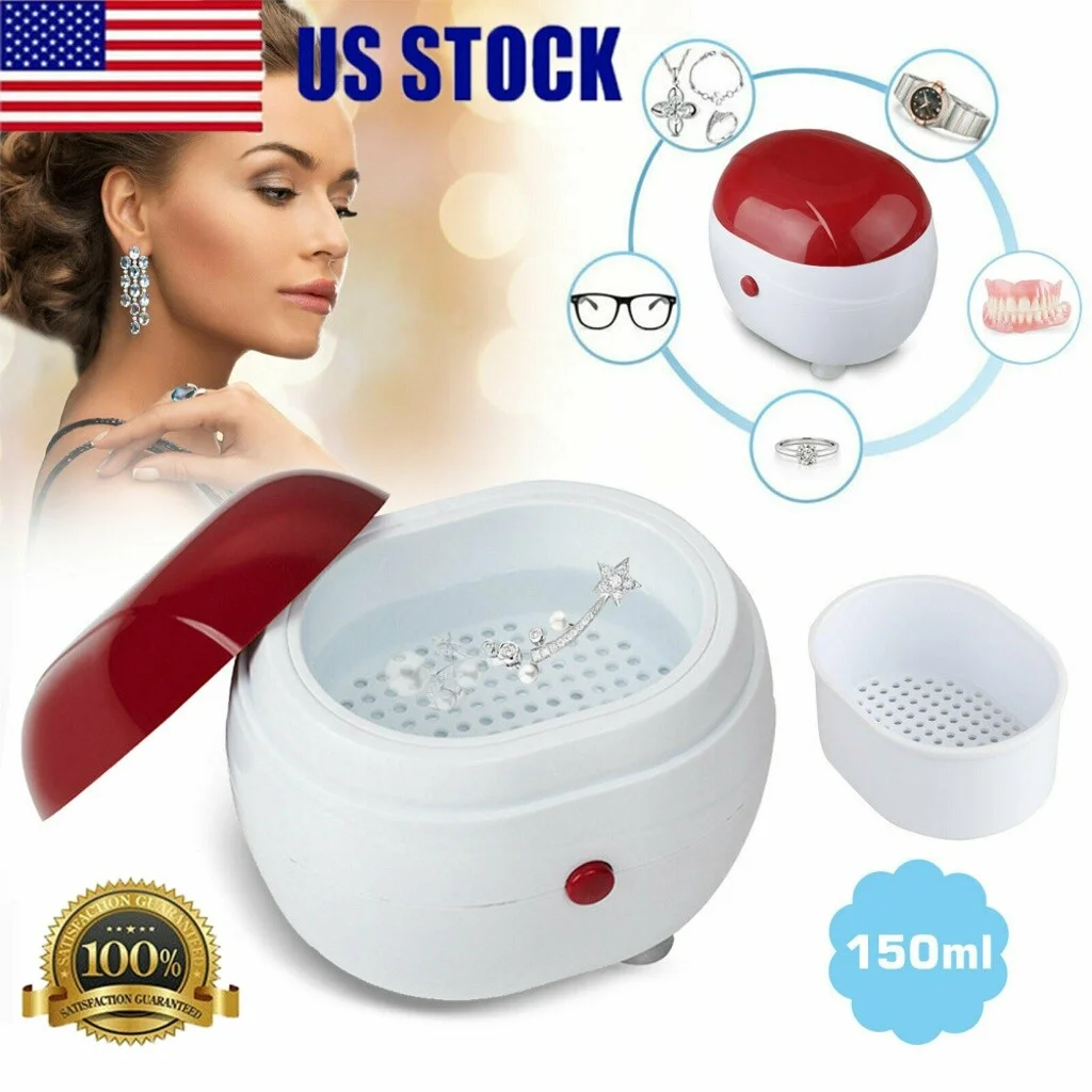 Ultrasonic Jewelry Cleaner Machine for Ring Silver Eyeglass Denture Cleaning