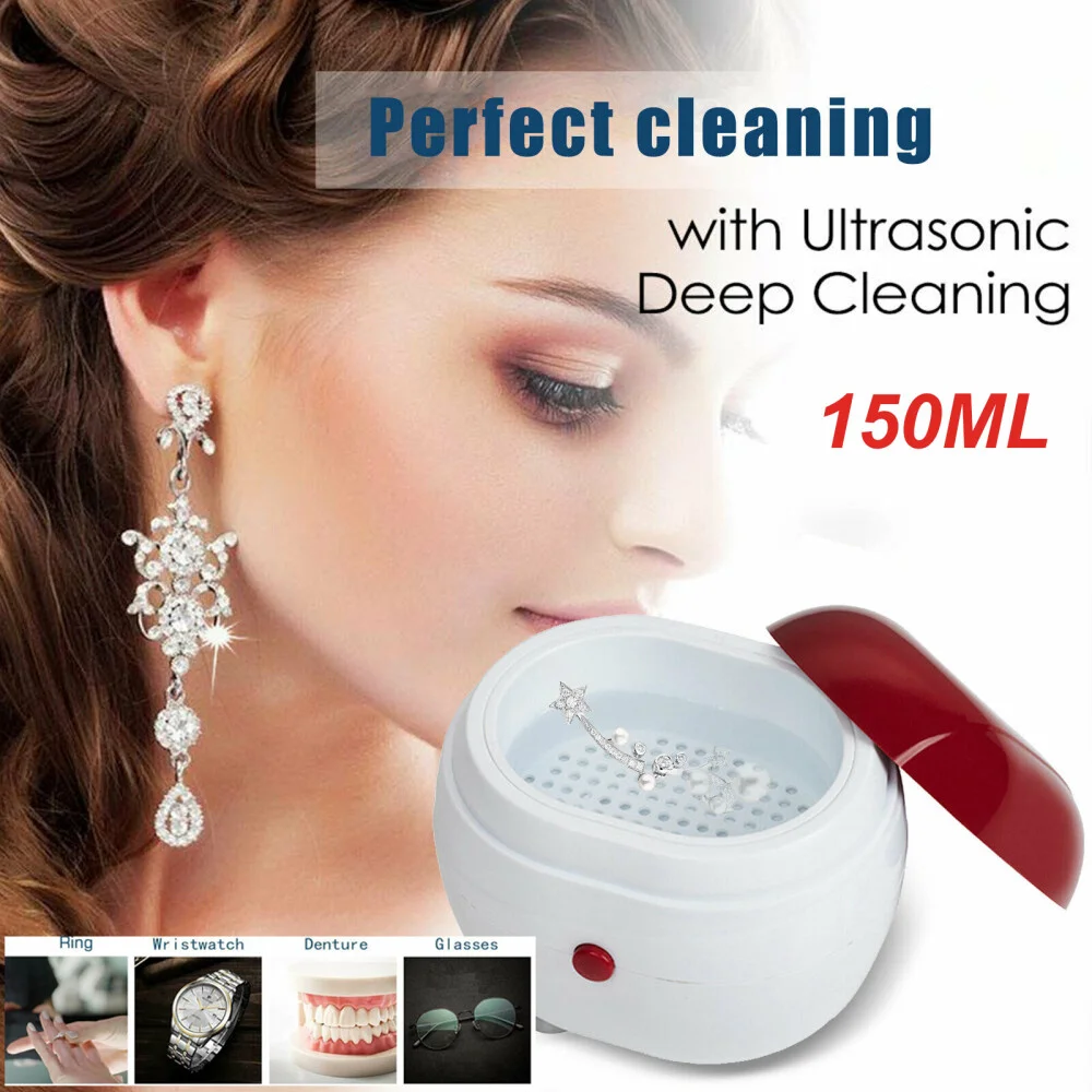 Ultrasonic Jewelry Cleaner Machine for Ring Silver Eyeglass Denture Cleaning 2