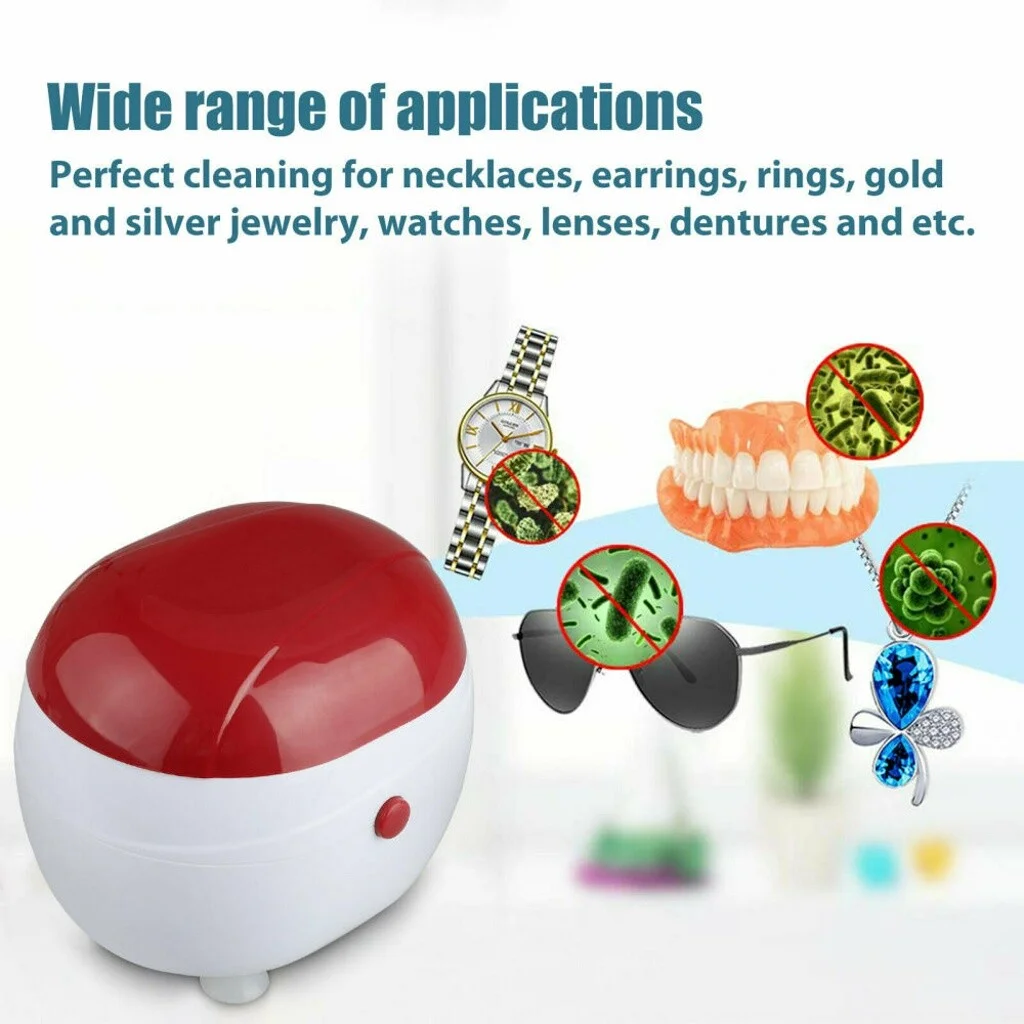 Ultrasonic Jewelry Cleaner Machine for Ring Silver Eyeglass Denture Cleaning 3