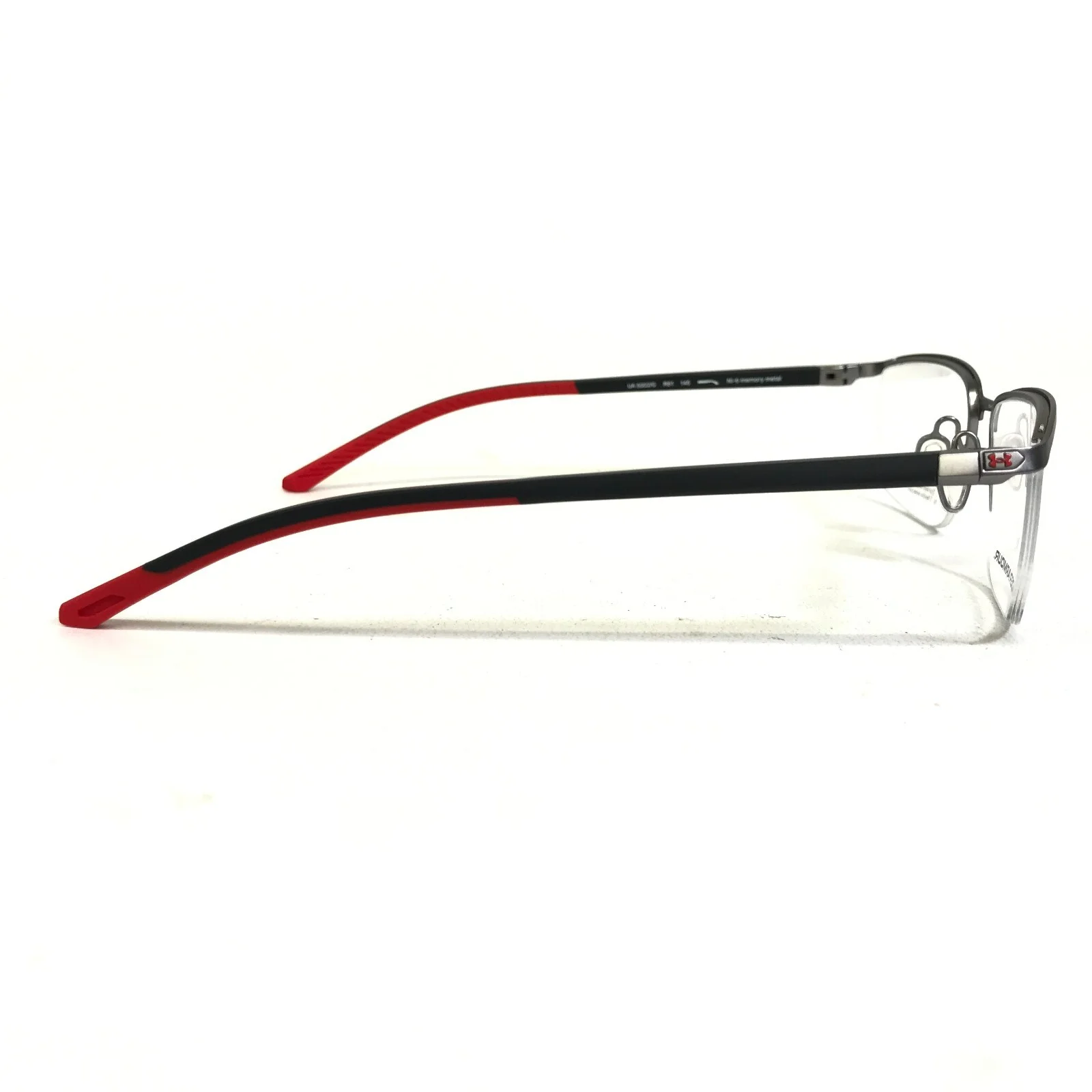 Under Armour Eyeglasses Frames UA 5002/G R81 Black Gray Red Square 55-17-145 4