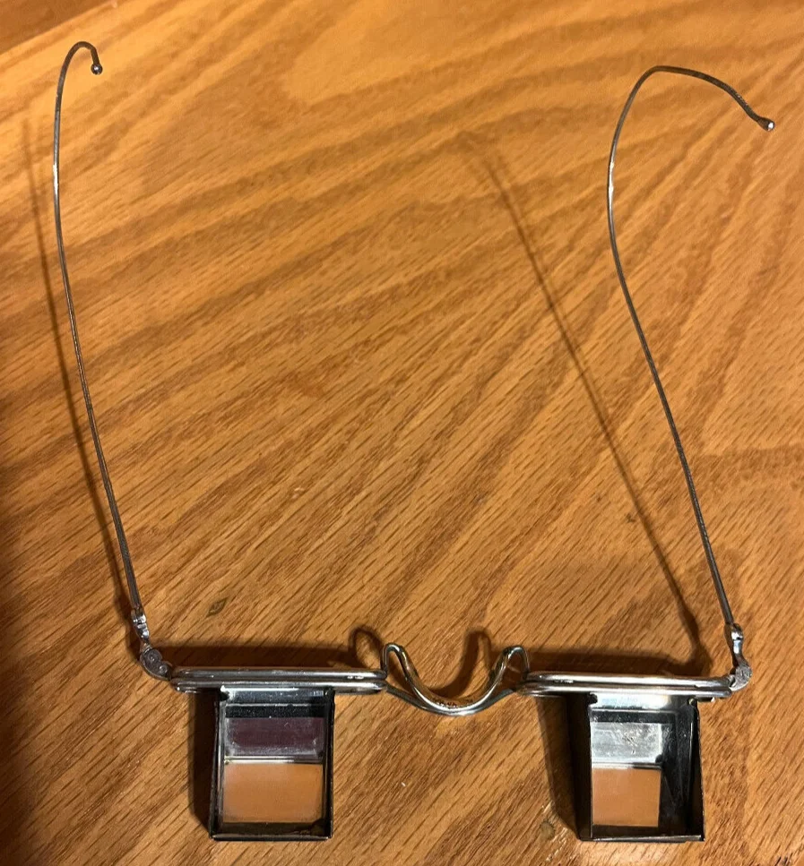 Unique Antique Prism Eyeglasses Recumbent Spectacles Steampunk - Made In England 2