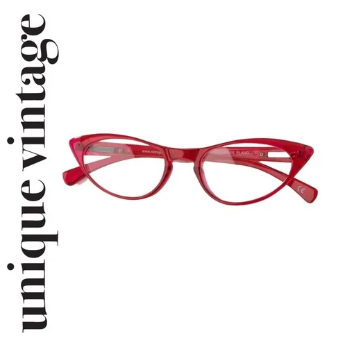 Unique Vintage Red Retro Cat Eye Cheaters Eyeglasses, NEW!