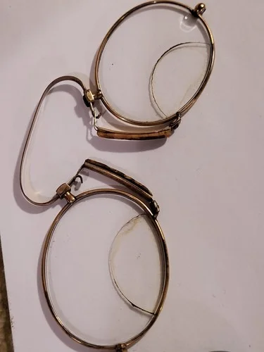 Unusual Antique Bi-focal Gold Eye Glasses With Pendant 4