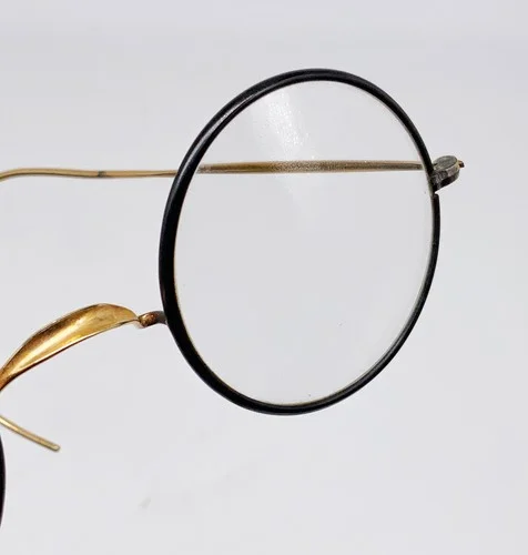 Unusual Antique vintage round eye Glasses one side sunglasses other side clear 3