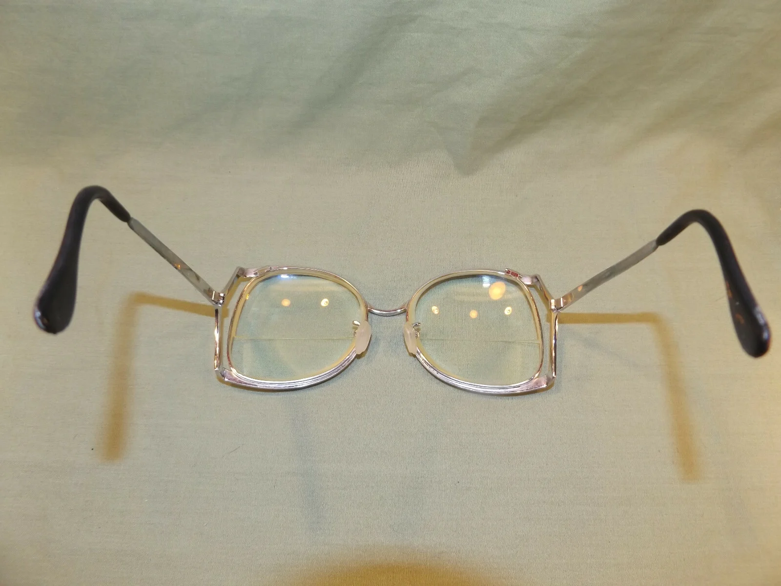 Unusual RETRO LADIES EYEGLASSES Chrome Metal ENAMEL Frames 52018 VERY COOL! 4