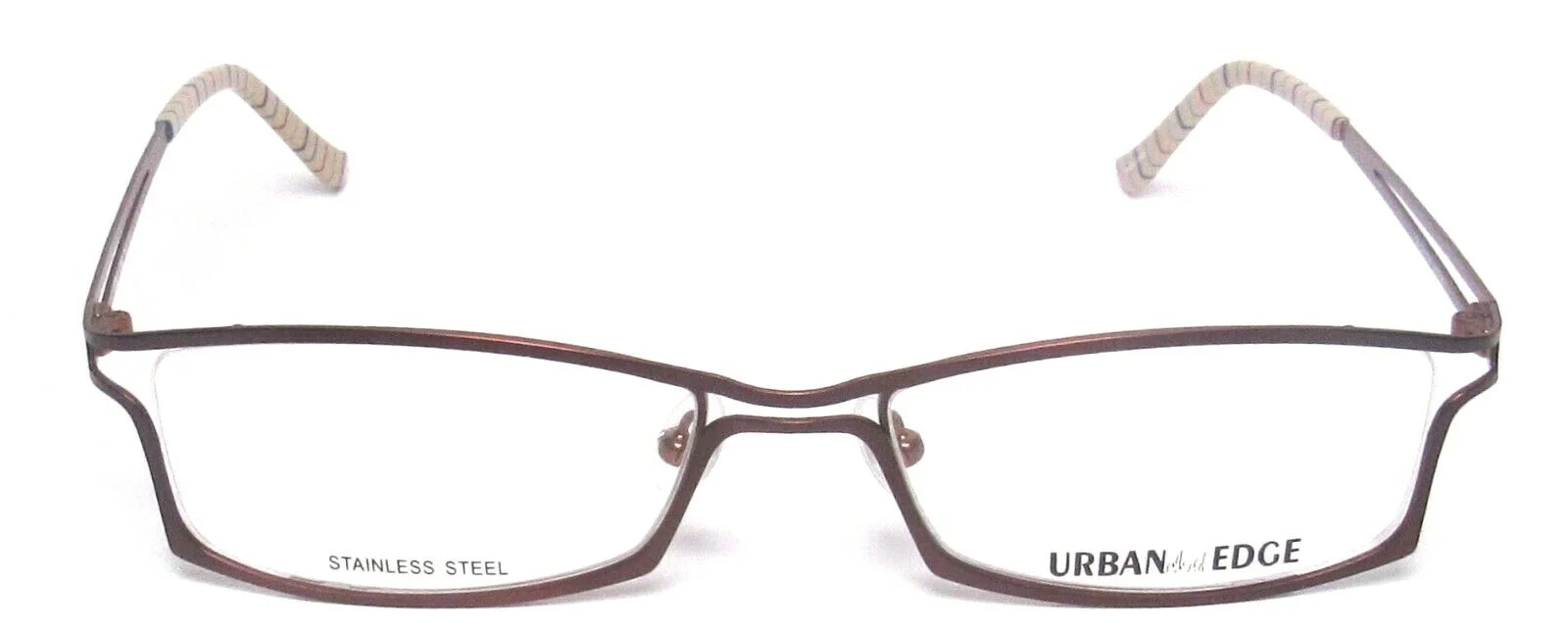 URBAN EDGE 7335 Stainless Steel Eyeglass/Glasses Frames 54-18-150 Brown >NEW<