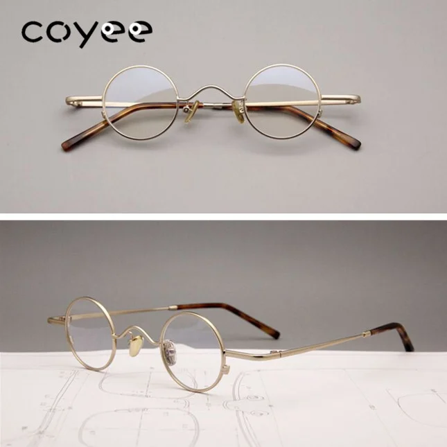 US Classic Small Round Japanese Eyeglass Frames Men Women Retro Golden Glasses 1