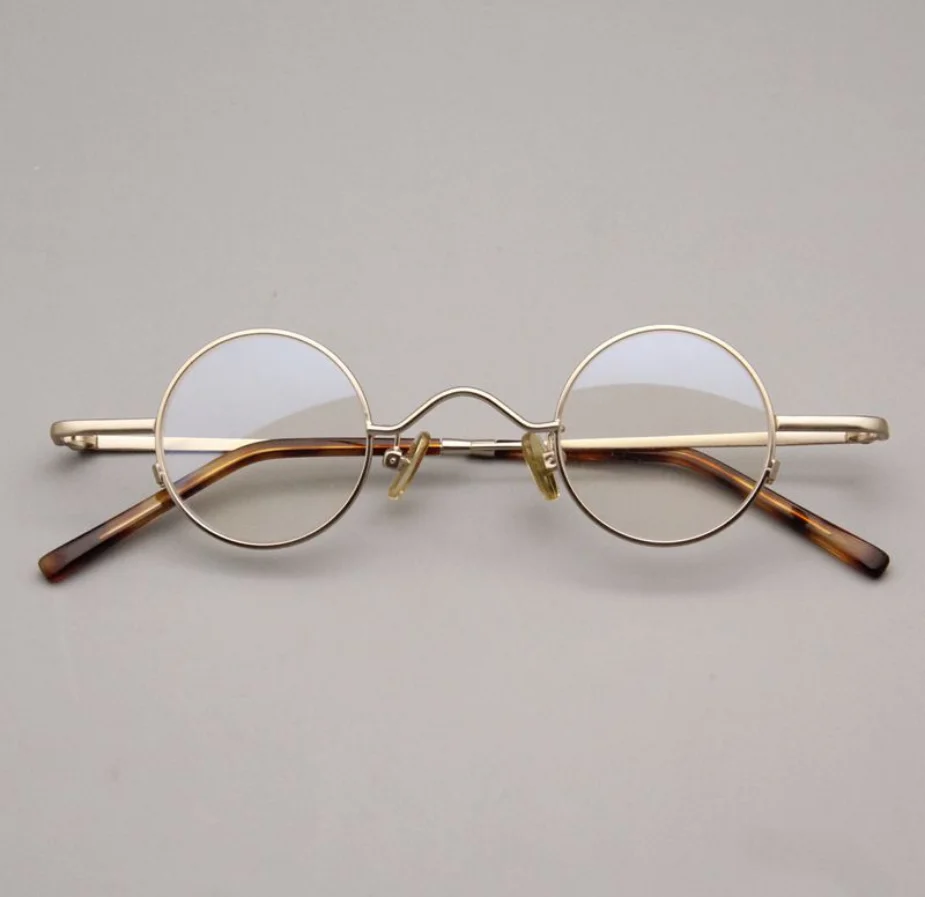 US Classic Small Round Japanese Eyeglass Frames Men Women Retro Golden Glasses 2