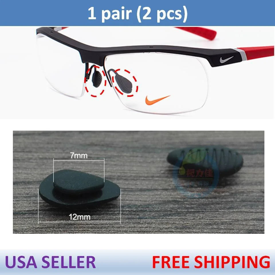 US Seller for Nike Eye Glasses Premium Silicone Nose Pads Nosepads x1 Pair Black
