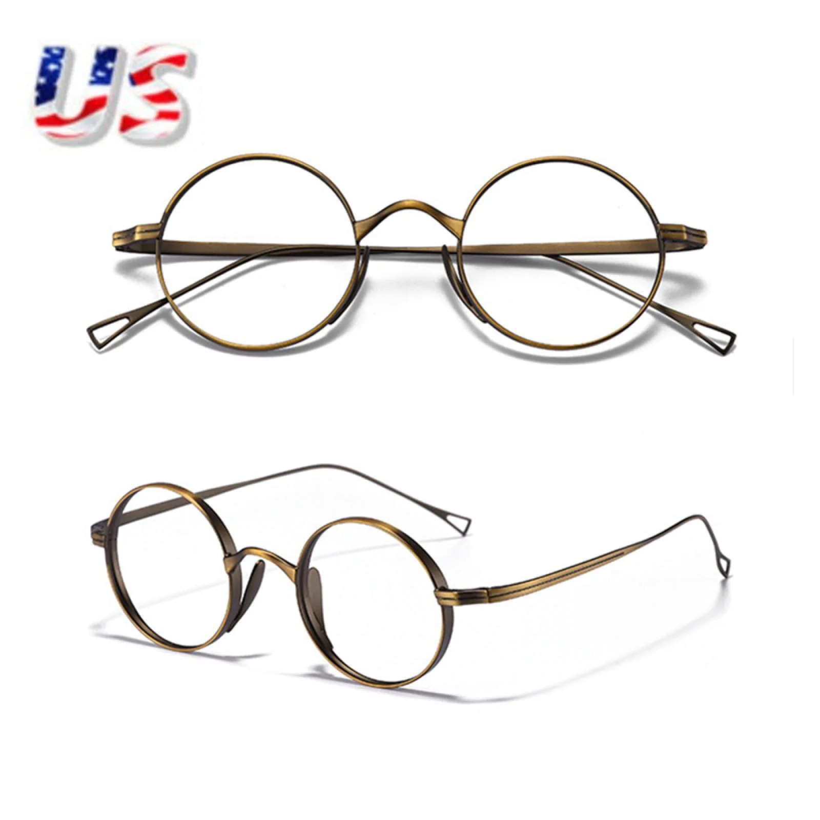 US Unisex Classic Titanium Retro 45mm Spectacle Glasses Round Eyeglass Frames