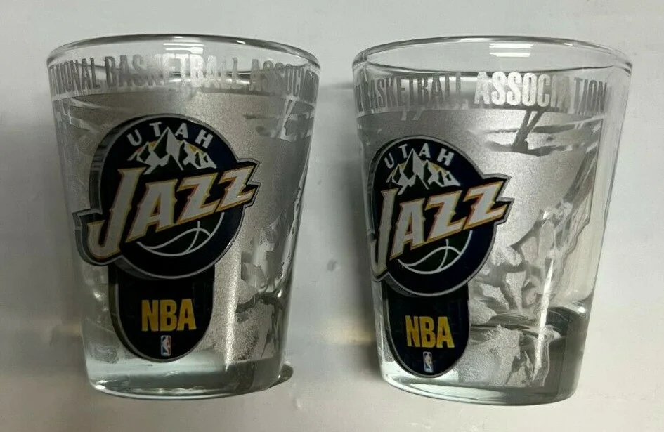 Utah Jazz NBA HI-DEF Enhanced Etched 2oz Shot Glass