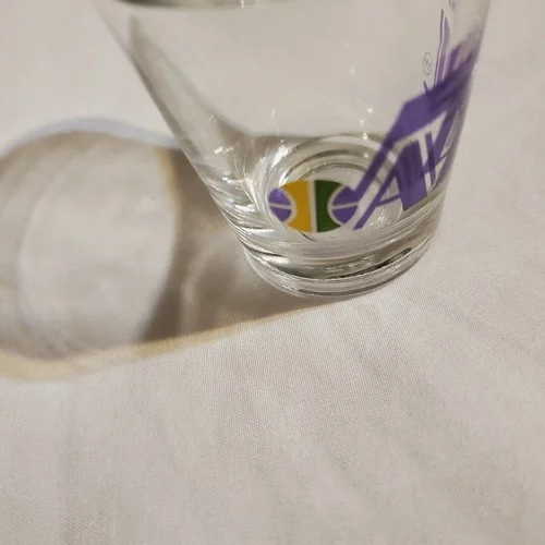 Utah Jazz Shot Glass Jazz Logoq Clear Purple Green Gold 2.5 3