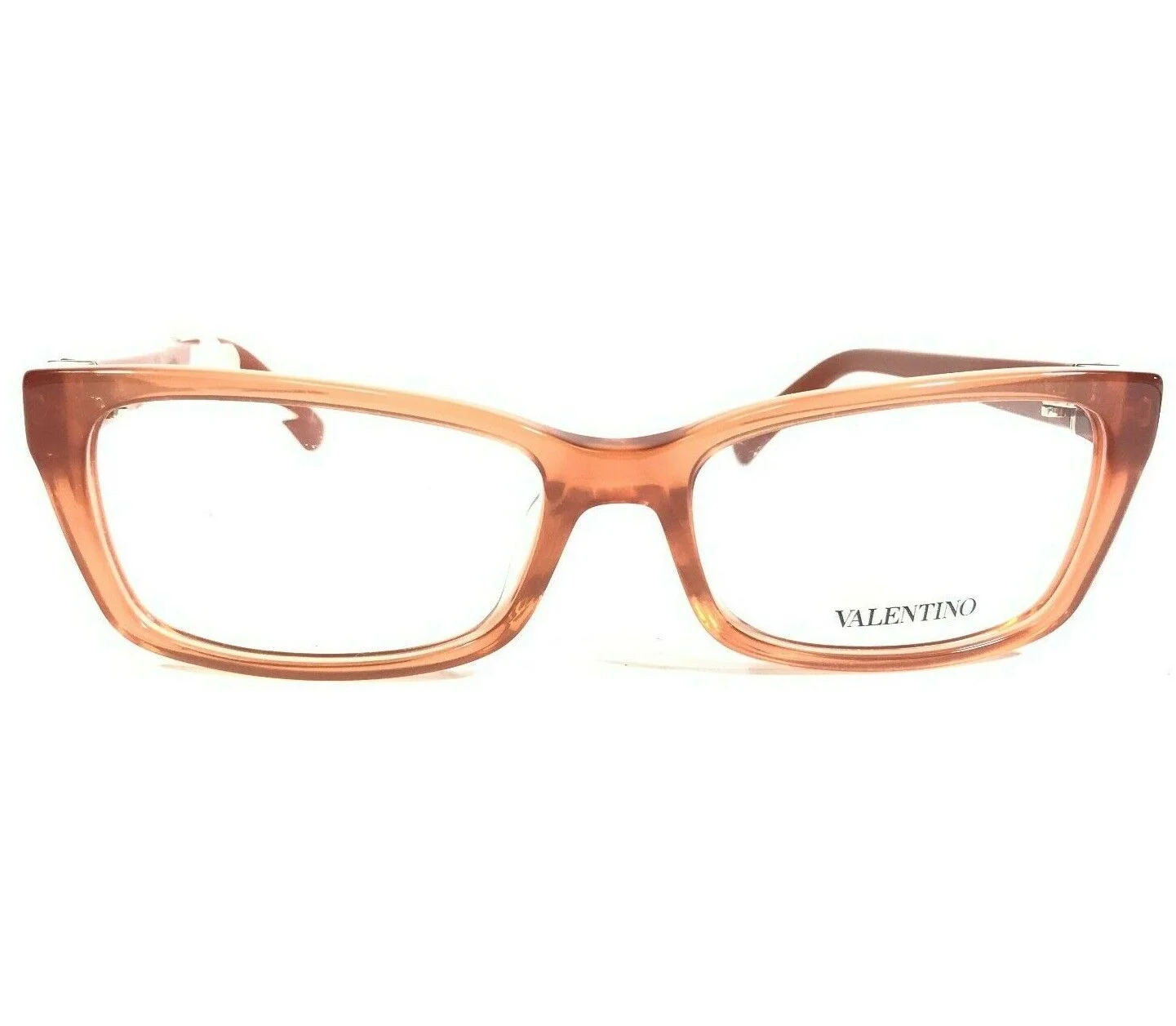 Valentino Eyeglasses Frames V2615R 506 Clear Orange Cat Eye Crystals 52-16-130