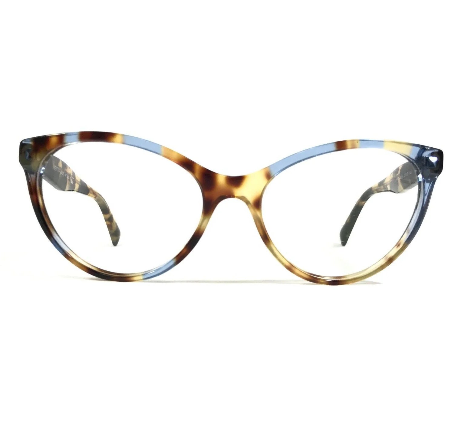 Valentino Eyeglasses Frames VA3013 5056 Brown Blue Tortoise Cat Eye 53-17-140