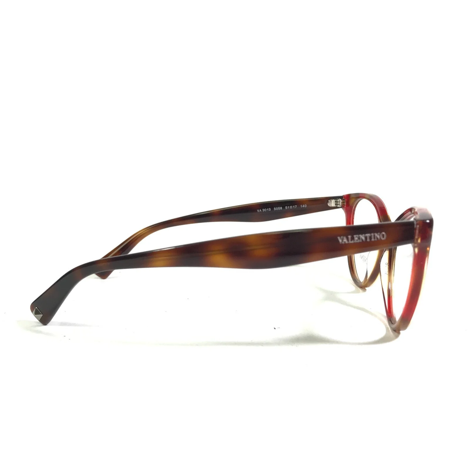 Valentino VA 3013 5058 Eyeglasses Frames Brown Red Tortoise Cat Eye 51-17-140 3