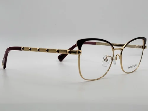 Valentino VA1022 3031A Bordeaux/Gold Cat Eye Full Rim Eyeglass Frames 54-16-140