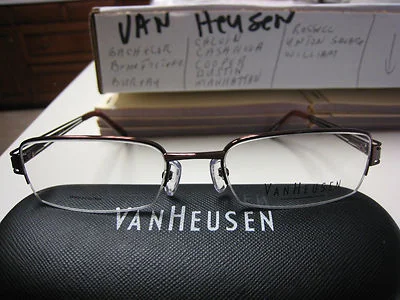 VAN HEUSEN EYEGLASS FRAMES Style DUSTIN BROWN 54-19-140 With Generic Case