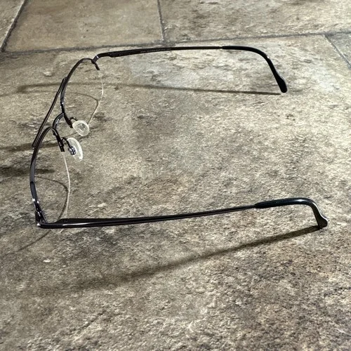 Van Heusen Franklin Gun Metal Half Rim Eyeglasses Frames ONLY 56[] 18-140 w/Case 3