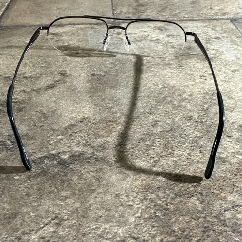 Van Heusen Franklin Gun Metal Half Rim Eyeglasses Frames ONLY 56[] 18-140 w/Case 4