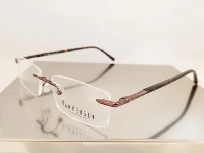 VAN HEUSEN H110 Rimless eyeglasses Frame Brown 51mm MEN Korea