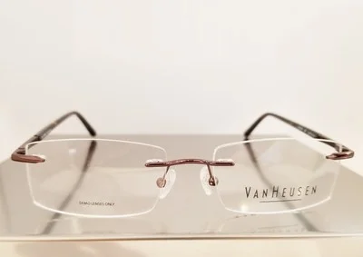 VAN HEUSEN H110 Rimless eyeglasses Frame Brown 51mm MEN Korea 2