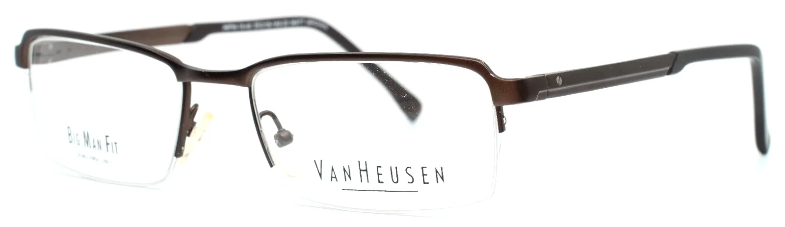 VAN HEUSEN IMPM-15-04 Matt Brown Mens Rectangle Eyeglasses 55-18-140 B:33