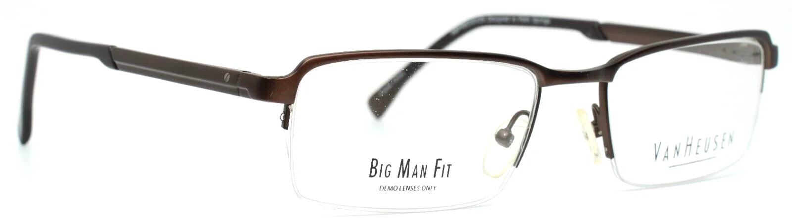 VAN HEUSEN IMPM-15-04 Matt Brown Mens Rectangle Eyeglasses 55-18-140 B:33 3