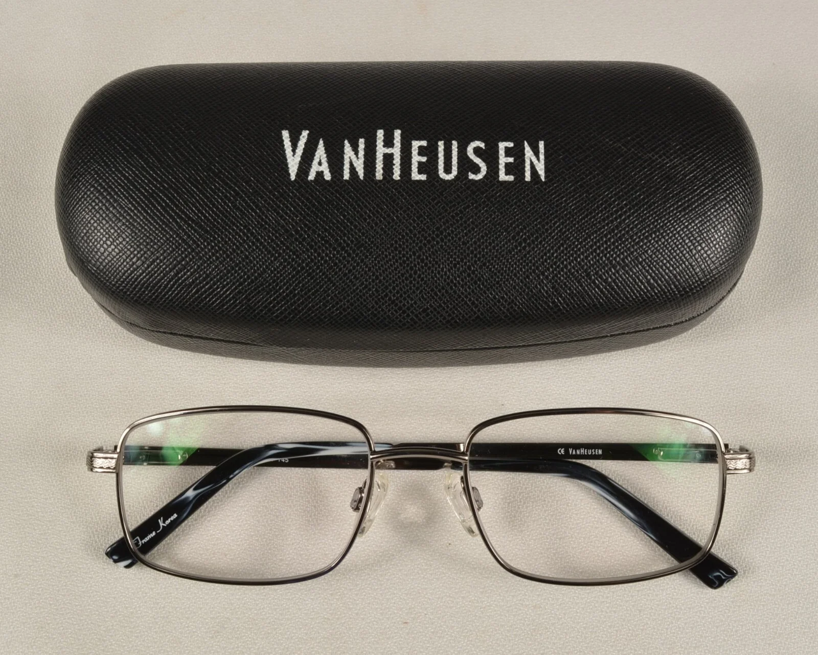 Van Heusen Jude Eyeglasses Frame Gunmetal Flex 55-19-45 EUC