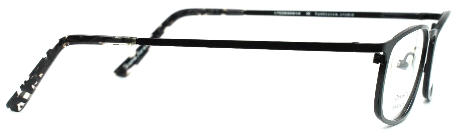 VAN HEUSEN STUDIO S338 BLK Black Unisex Oval Full Rim Eyeglasses 51-18-143 B:34 4