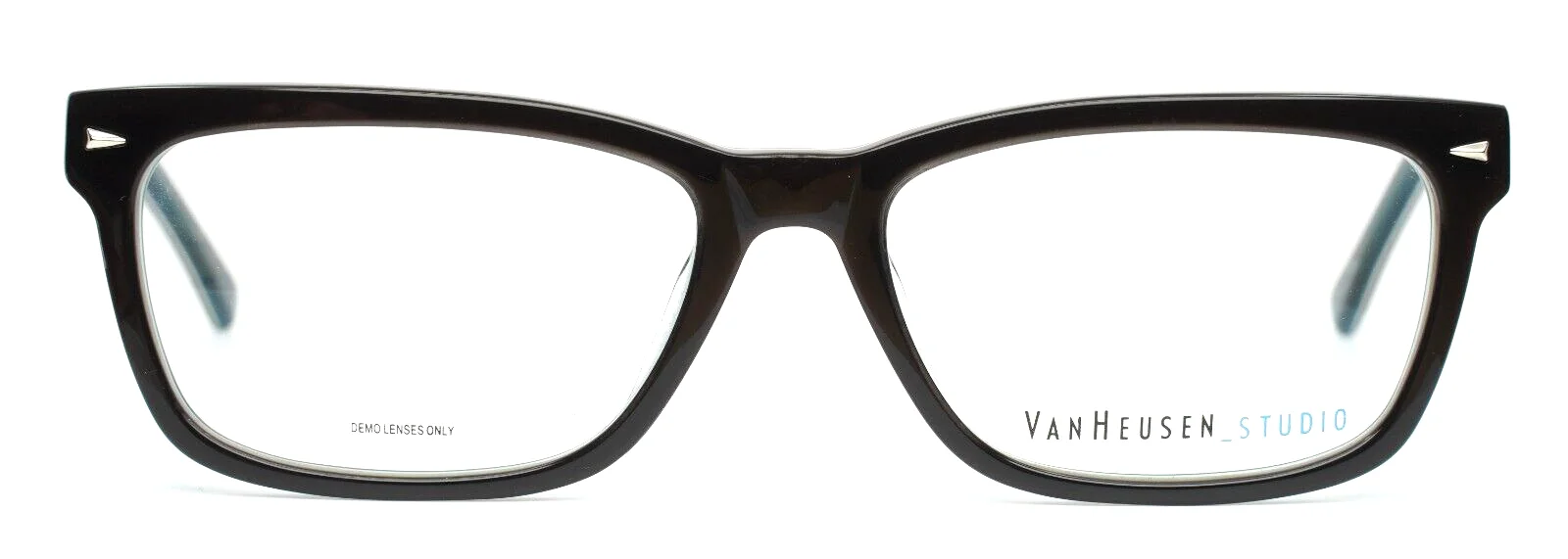 VAN HEUSEN STUDIO S340 BRN Brown Mens Rectangle Eyeglasses 55-17-145 B:35 2