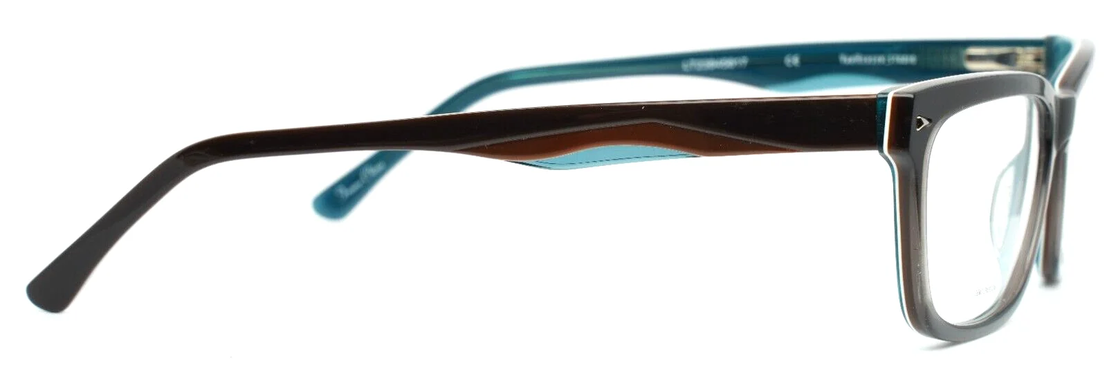 VAN HEUSEN STUDIO S340 BRN Mens Brown Rectangle Eyeglasses 55-17-145 B:35 4