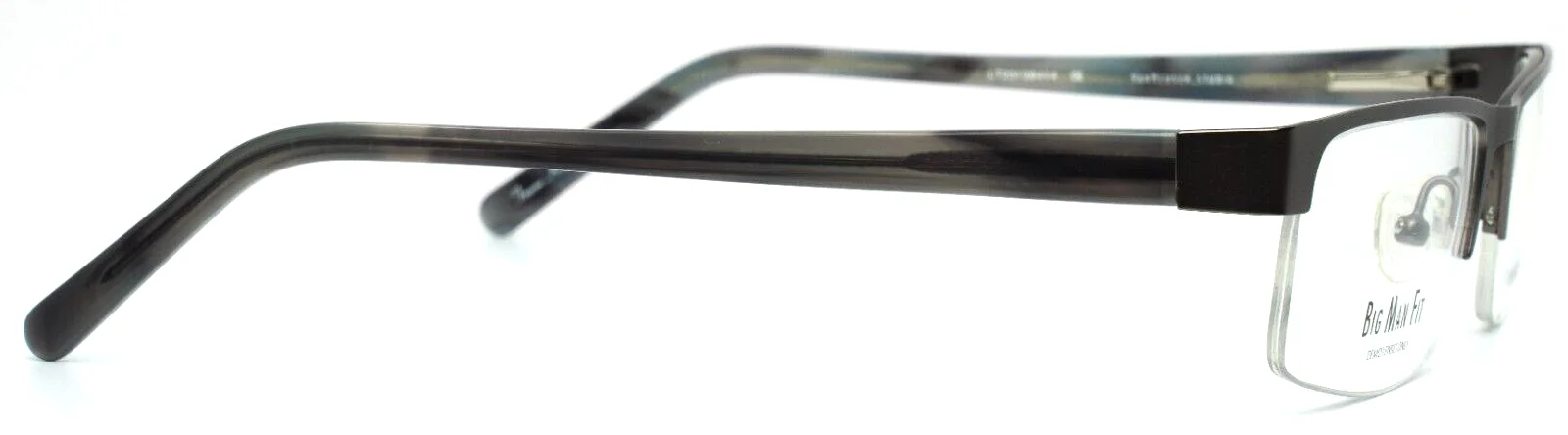 VAN HEUSEN STUDIO S343 GUN Gunmetal Mens Rectangle Half Rim Eyeglasses 55-17-145 4