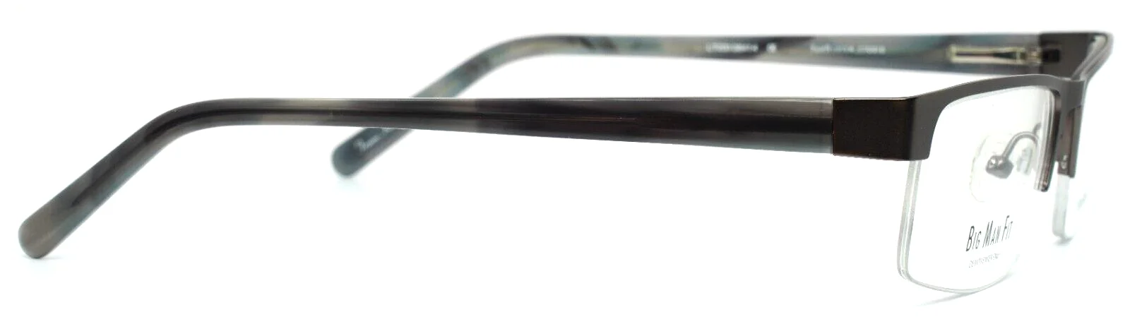 VAN HEUSEN STUDIO S343 Mens Gunmetal Rectangle Half Rim Eyeglasses 55-17-145 4