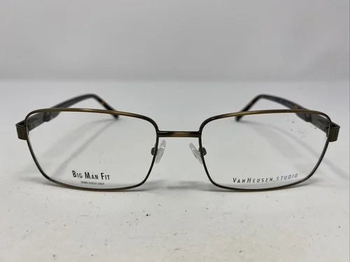 Van Heusen Studio S370 BRN 59-18-150 Brown Metal Full Rim Eyeglasses Frame &G43